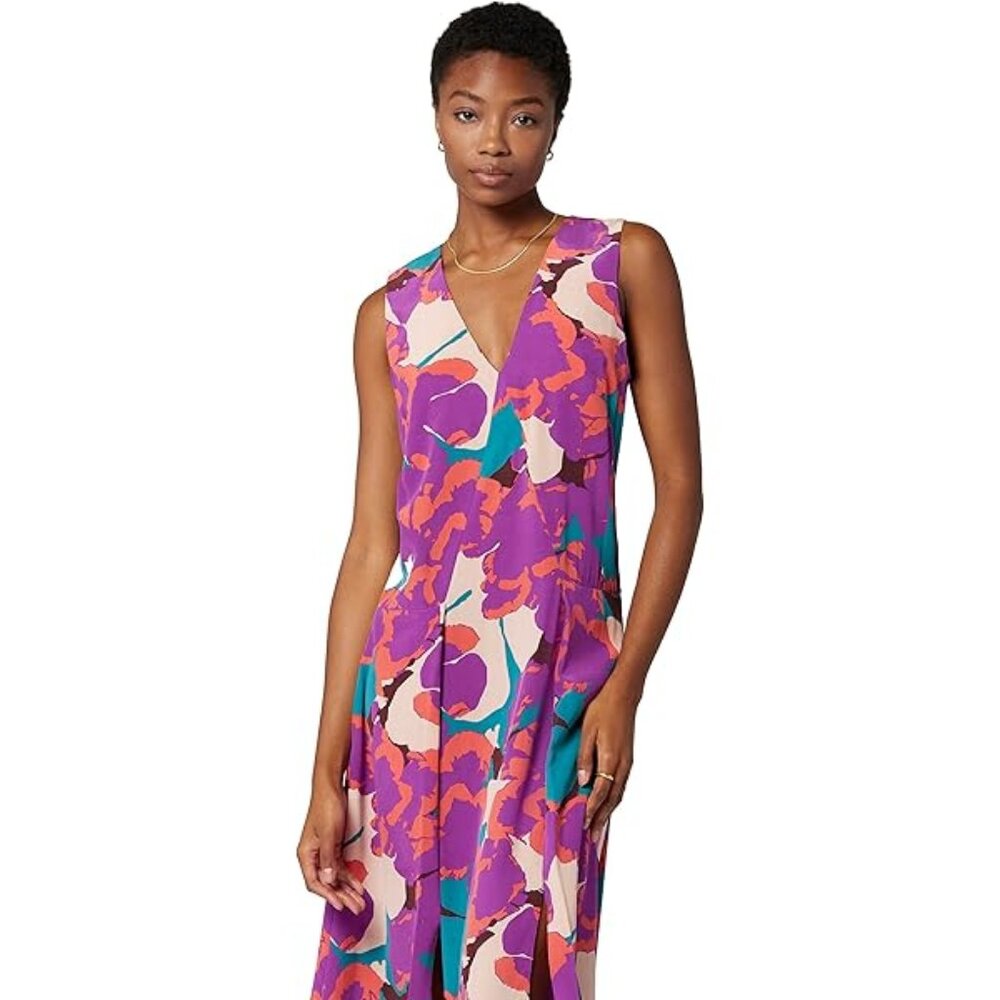 EQUIPMENT Silk Abstract-print Midi Dress In Purple